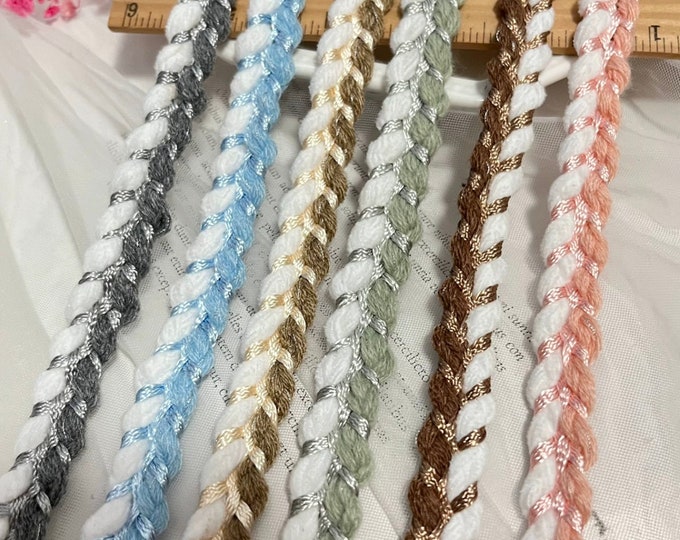 Braided Lace Trim, Costume Embellishment, Bridal Sewing, Sold by 1 Yard