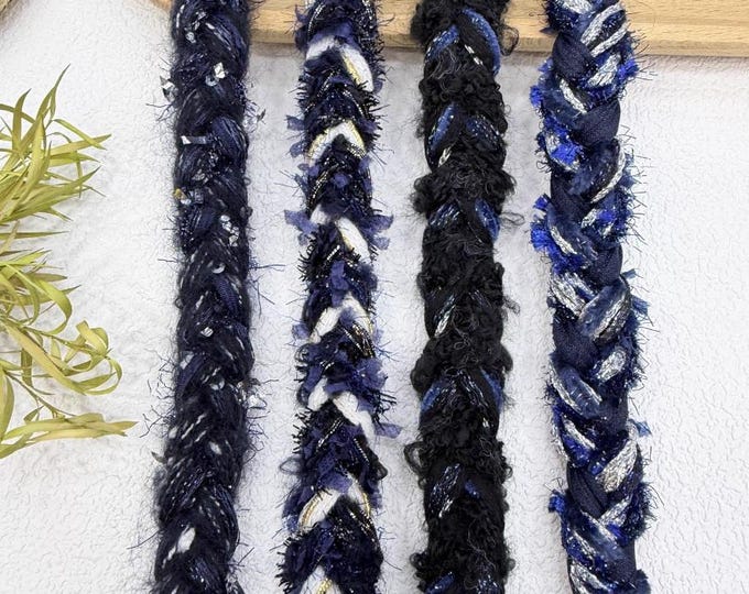 Dark Blue Lace Trim, Couture Bridal Embellishment Sold by 1 Yard