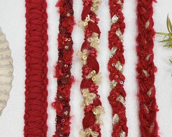 Red Braided Trim, Costume Design, Sewing Embellishment (1 Yard)