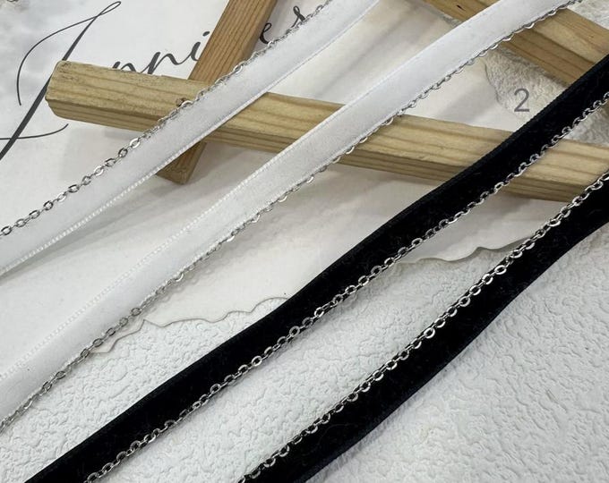 Chain Lace Trim, Costume Design Sewing Embellishment, Sold by 1 yard