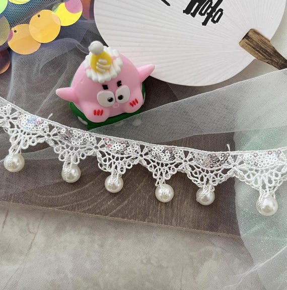 Lace trim, decor trimming for costume design sewing embellishment bridal trim headwear dress coat cuff collar bag home deco Sold by 1 yard