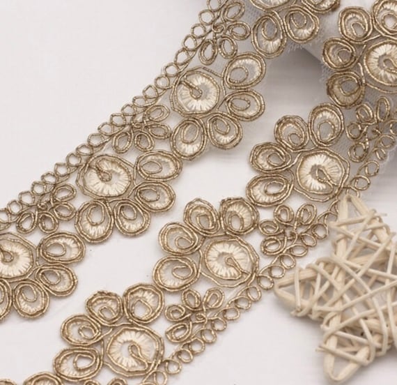 Lace trim, decor trimming for costume design sewing embellishment bridal trim headwear dress coat cuff collar bag home deco Sold by 1 yard