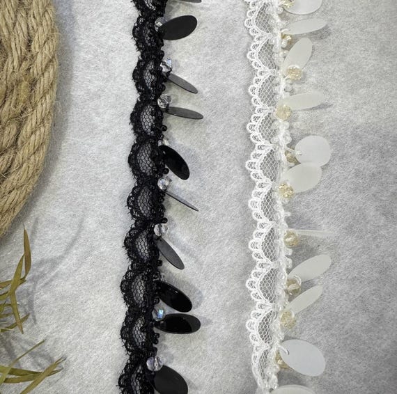 Lace trim for costume design sewing embellishment bridal trim dress coat cuff collar Sold by 1 yard
