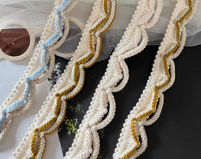 Braided Lace Trim, Costume Sewing Embellishment, Sold by 1 Yard