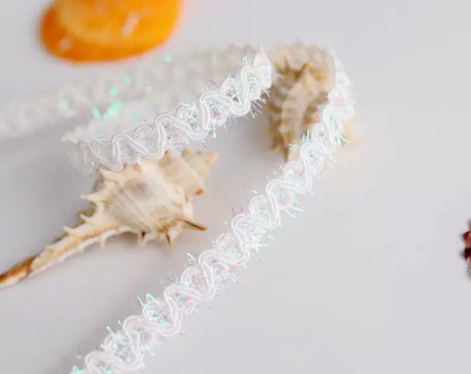 White Lace Trim, Sewing Embellishment, Costume Design, Bridal Trim (1 Yard)