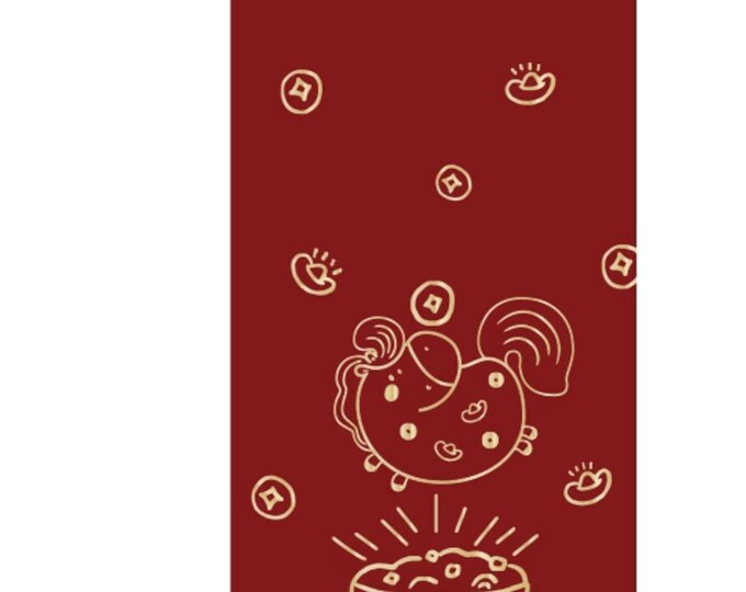 2026 Year of the Horse Red Envelopes, Gold Foil Lucky Money Packets