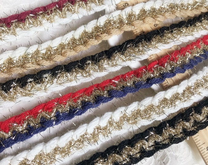 Colorful Lace Trim with Gold Tinsel, Costume Design, Sold by 1 Yard