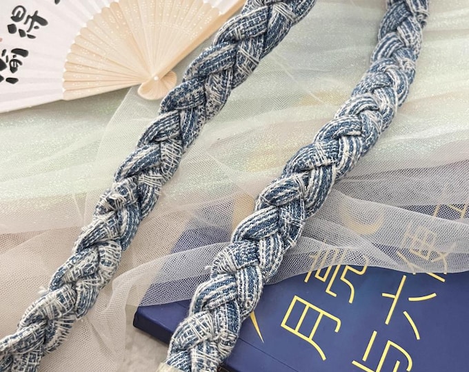Braided Denim Trim, Costume Design Embellishment, Sold by 1 Yard