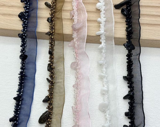 Beaded Trim, DIY Sewing Supply for Clothes, Hair Bows & Bags, Sold by 1 Yard