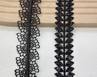 Adorno de encaje con cuentas, para coser, vendido por 1 yarda