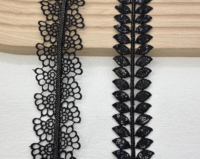 Beaded Lace Trim, Sewing Embellishment, Sold by 1 Yard