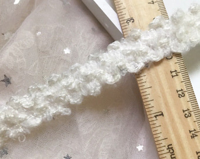 White Ruffled Lace Trim, Costume Design Sewing Embellishment, Sold by 1 Yard