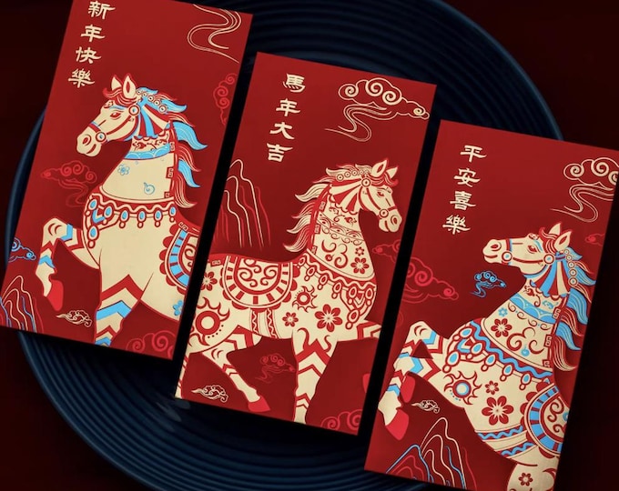 Year of the Horse 2026 Lucky Money Gift Red Envelope Packet