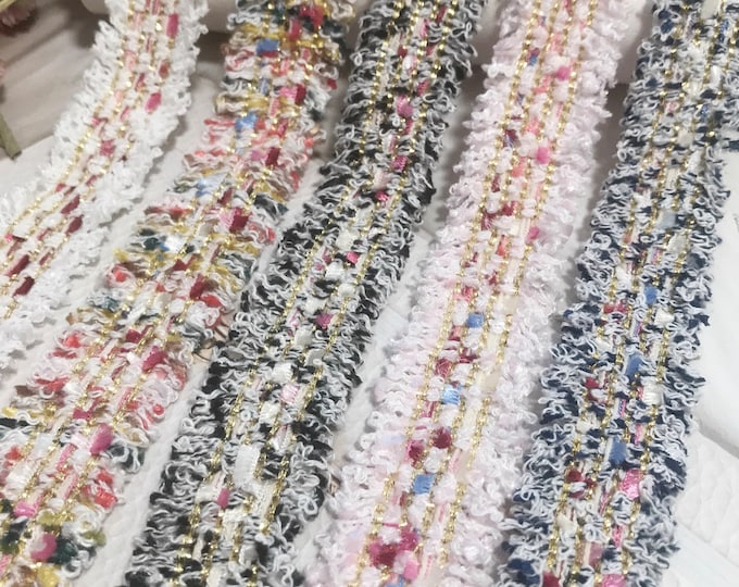 Tweed Lace Trim, Costume Design Embellishment, Sold by 1 Yard