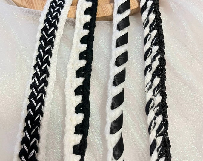 Black & White Lace Trim, Costume Design Embellishment, Sold by 1 Yard