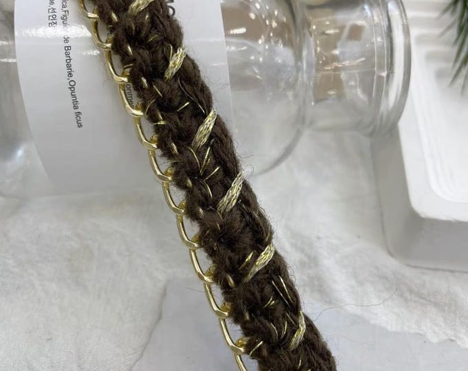 Tweed Lace Trim Chain, Costume Embellishment, Sold by 1 Yard