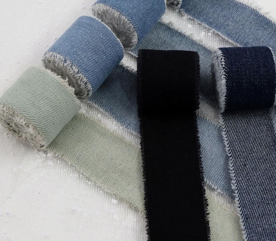 Denim Ribbon trim, decor trimming for costume design sewing bridal trim headwear dress coat cuff collar bag home deco