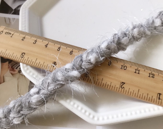 Braided Costume Lace Trim, Gray Sewing Embellishment, Sold by 1 Yard
