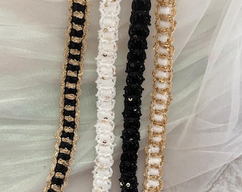 Beaded Sequin Trim, Costume Design Sewing, Home Decor - Sold by 1 Yard
