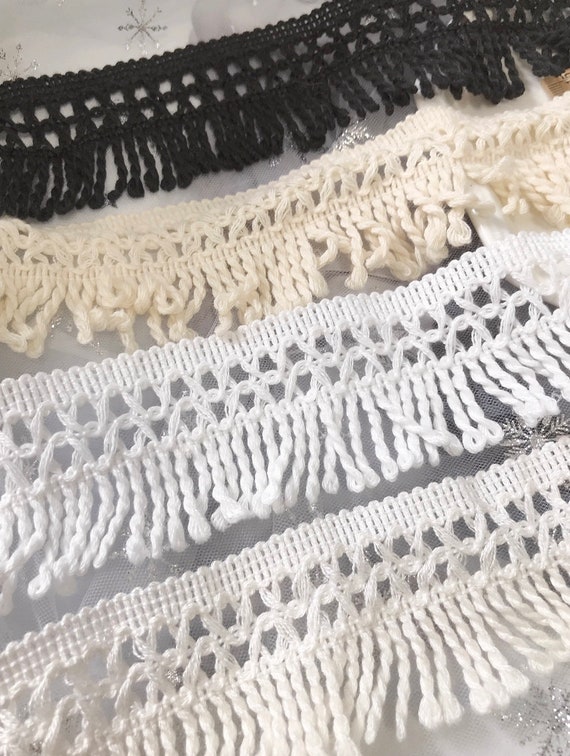 Tassel Fringe Lace trim, decor trimming for costume design sewing embellishment dress coat cuff collar bag home deco Sold by 1 yard