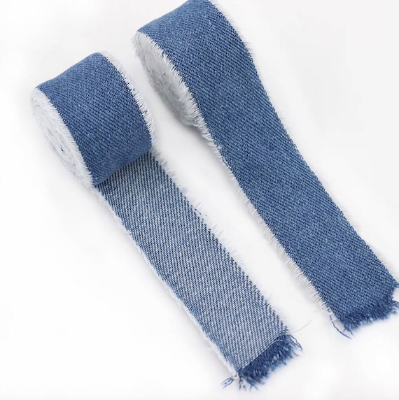 Denim Ribbon trim, decor trimming for costume design sewing bridal trim headwear dress coat cuff collar bag home deco