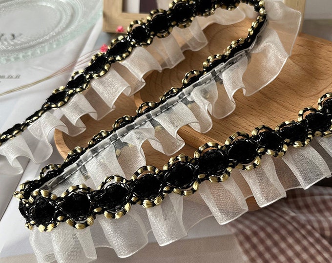 Black & White Lace Trim Ribbon – Costume, Bridal, Sewing, Craft (By The Yard)