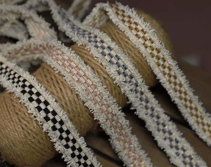 Checkered Lace Trim, Costume & Sewing Embellishment, Sold by 1 Yard