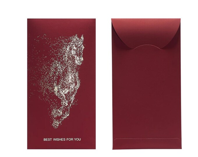 Year of the Horse 2026 Gold Foil Red Envelopes, Lucky Money Gift Red Packets
