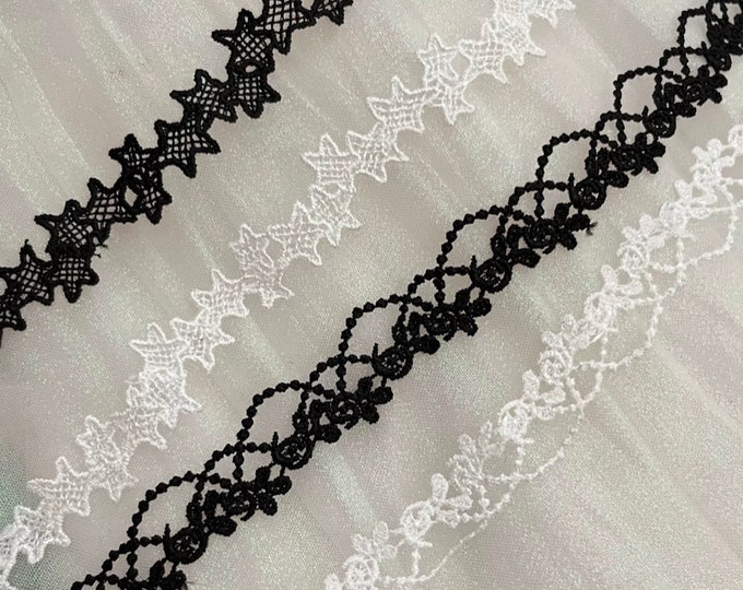Embroidery Star Lace Trim, Costume Design Embellishment, Sold by 1 Yard