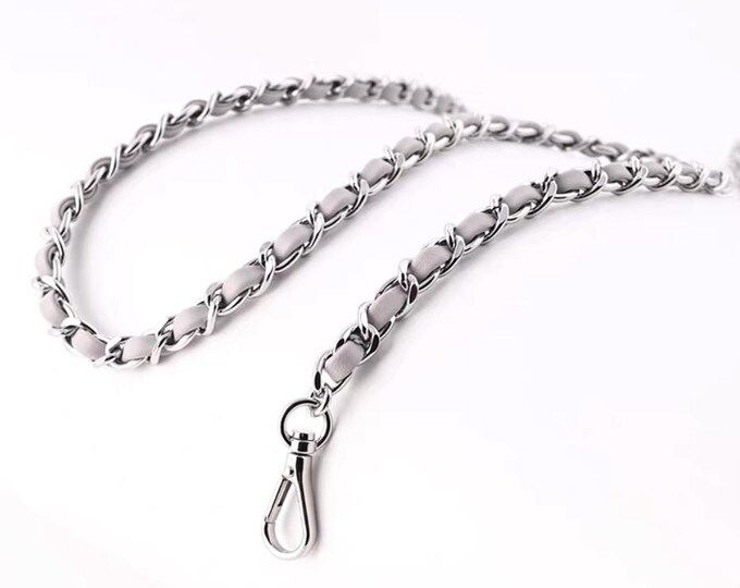 Sheepskin Leather Chain Bag Strap, Genuine Leather Crossbody Strap Replacement