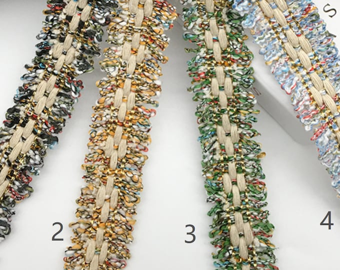 Textured Tweed Trim, Costume Design Embellishment, Sold by 1 Yard