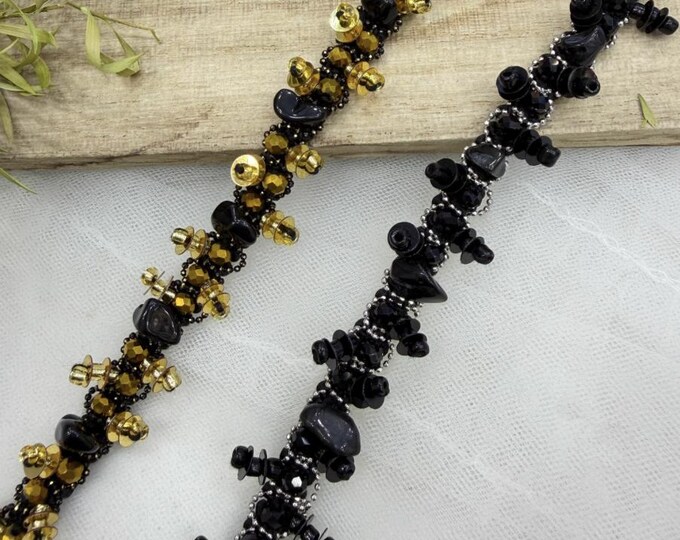 Beaded Lace Trim, Costume Design Embellishment, Sold by 1 Yard