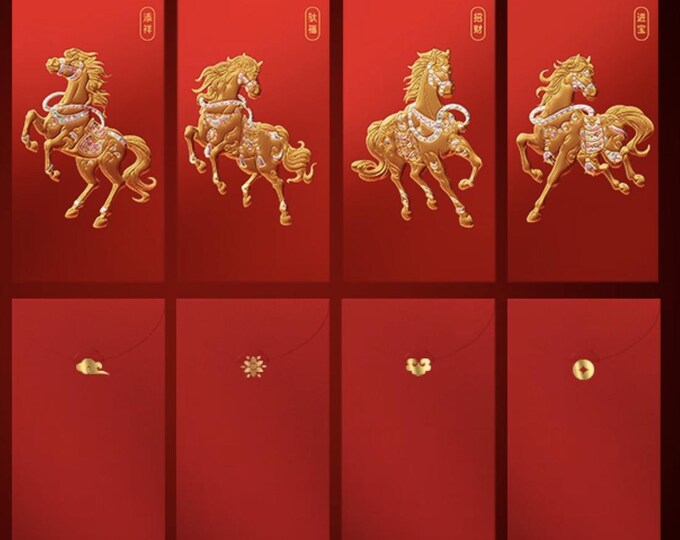 Year of the Horse 2026 Lucky Money Gift Red Packet Envelope