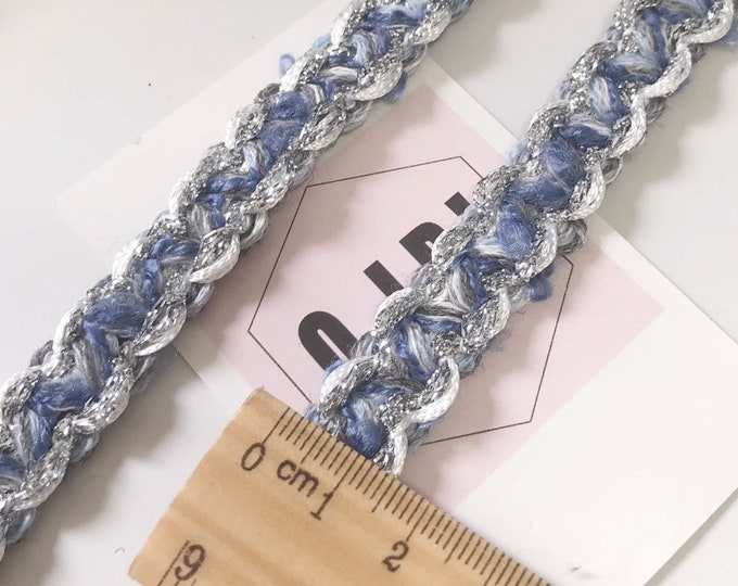 Blue Braided Lace Trim, Costume Design, Sewing Embellishment (Sold by 1 Yard)