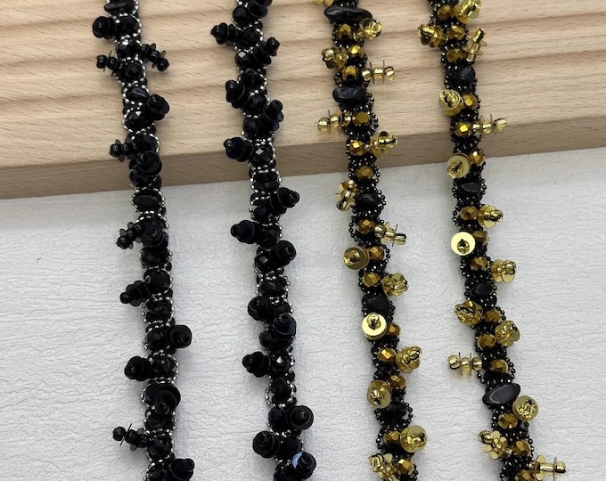 Beaded Trim, Sewing Embellishment, Sold by 1 Yard
