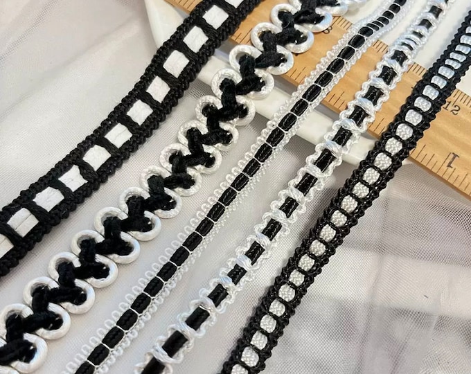 Black and White Collections Ribbon Trim By The Yard