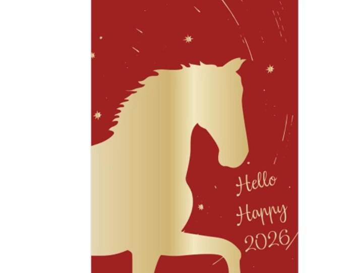 2026 Year of the Horse Red Envelopes, Gold Foil Lucky Money Packets
