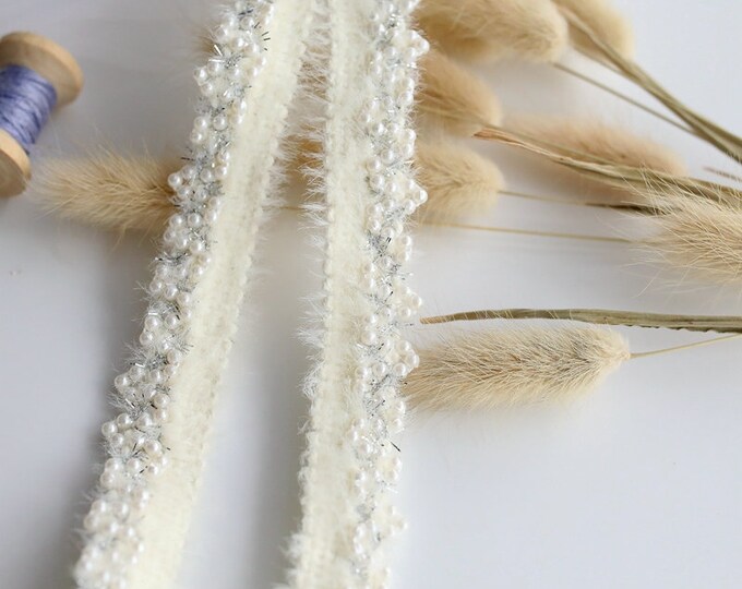 Pearl Lace Trim, Sewing Embellishment, Costume Design (1 Yard)