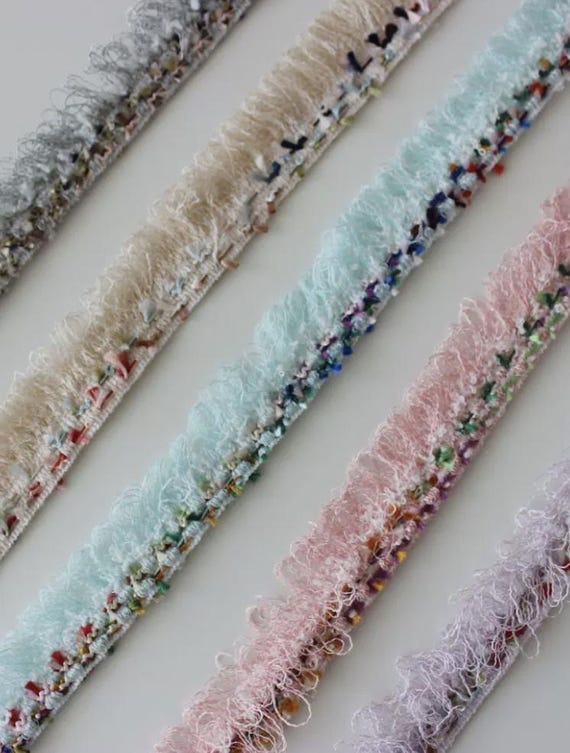 Fringed Lace trim, decor trimming for costume design sewing embellishment bridal trim dress coat cuff collar bag Sold by 1 yard
