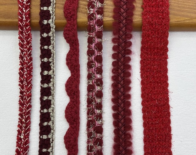 Dark Red Lace Trim, Costume Design, Bridal, Sewing, Home Decor (Sold by 1 Yard)