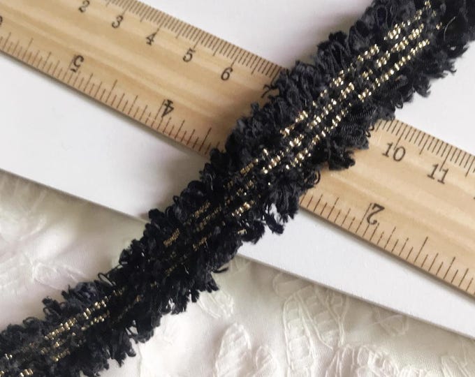 Black Lace Trim, Costume Design Sewing Embellishment, Bridal Trim, Sold by 1 Yard