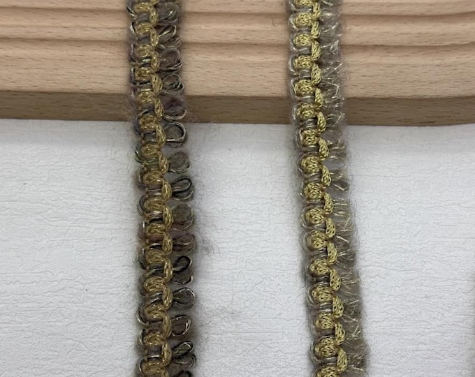 Tweed Style Gold Woven Lace Trim, DIY Sewing Supply for Clothes, Hair Bows & Bags, Sold by 1 Yard