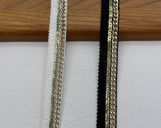 Sequins Chain Trim, Sewing Embellishment, Sold by 1 Yard