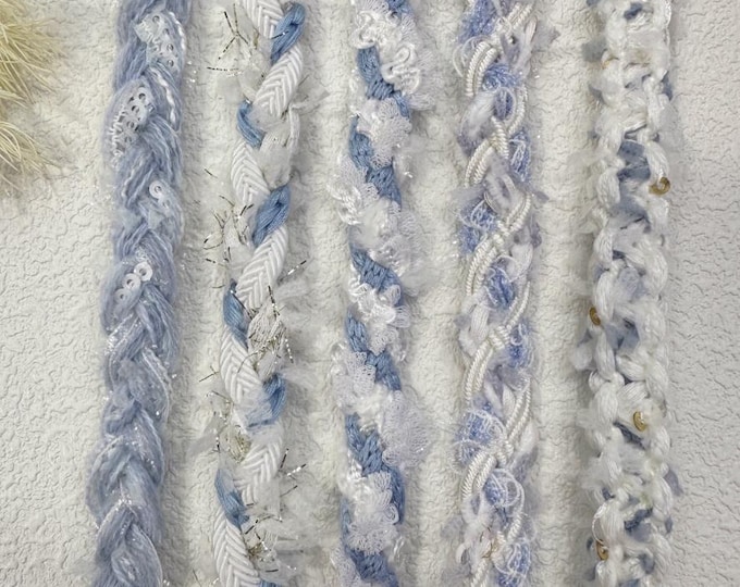 Blue White Lace Trim, Couture Bridal Embellishment Sold by 1 Yard