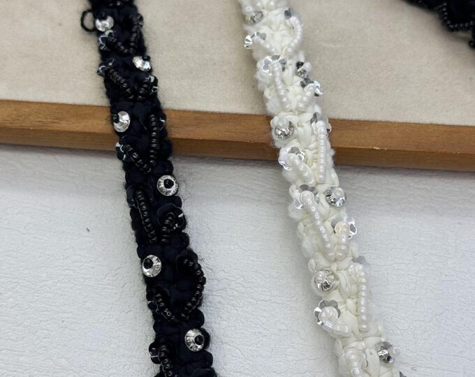 Beaded Trim, DIY Sewing Supply for Clothes, Hair Bows & Bags, Sold by 1 Yard