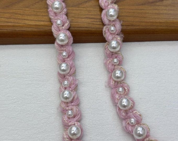 Pearl Beaded Trim, Costume Design Embellishment, Sold by 1 Yard