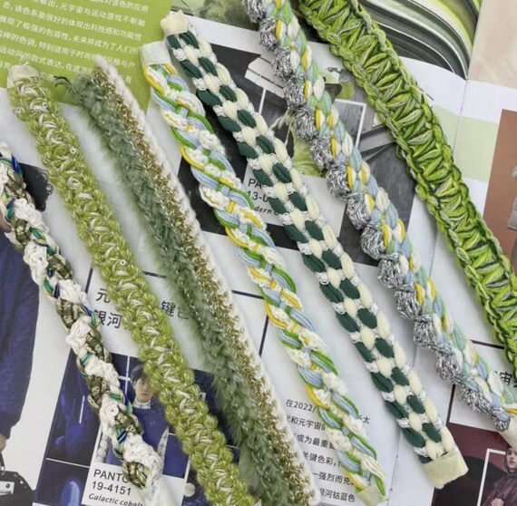 Green Collections, Lace trim, decor trimming for costume design sewing bridal trim dress coat cuff collar bag home deco Sold by 1 yard
