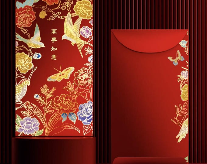 2026 Year of the Horse Red Envelopes, Gold Foil Lucky Money Packets