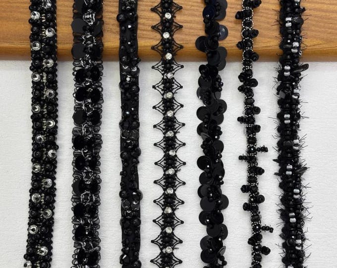 Black Trim, Sewing Embellishment, Sold by 1 Yard