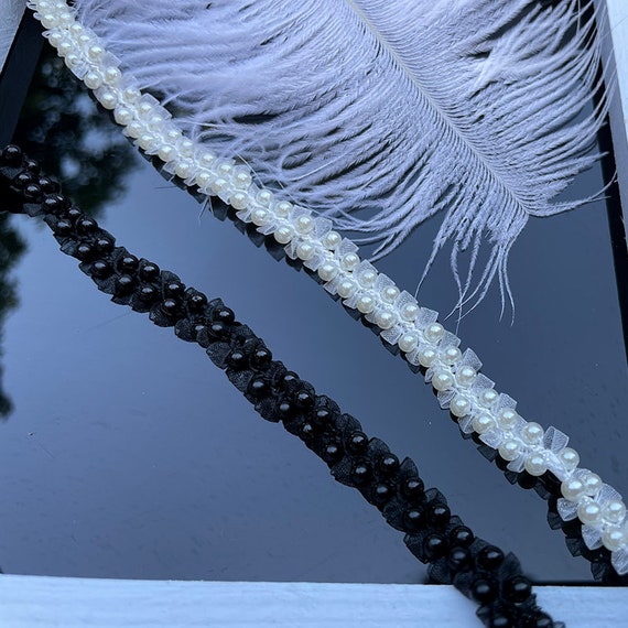 Pearl Bead Lace Trim By The Yard